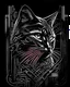 Placeholder: Cat logo cyberpunk, lineal arte, intrincado, incredible work of art, black and White, fondo negro