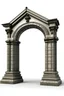 Placeholder: a stone arched gateway. White background. Black middle