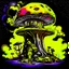 Placeholder: A fantabulous black, yellow, and lime (((mushroom tower house))) erected atop a (geologic pillar), surrounded by the uncanny imaginative ((( swirling skies))), offset by the stark hues of a (neon-tinged nebulous space scape), within. captured by the hand a skilled master painter with a focus on (softly blurred compositions and voluminous lighting).