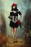 Placeholder: Full body portrait, painting, medium shot lady DarkCabaret