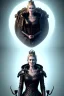 Placeholder: Cersei Lannister as evil queen in black leather coat, busty, cleavage, voluptuous, lena headay, angry, stern look. character design by cory loftis, fenghua zhong, ryohei hase, ismail inceoglu and ruan jia. unreal engine 5, artistic lighting, highly detailed, photorealistic, fantasy