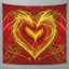 Placeholder: electric heart in red and golden tapestry
