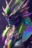 Placeholder: Rainbow gemstone warrior alien,highly detailed, artstation, sharp focus