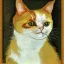 Placeholder: Portrait of a cat by Van Gogh