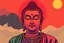 Placeholder: pop art pixels 1000 images budha in the style of fusaka