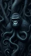 Placeholder: A gorilla in the background of black vein, human veins, mixing together a lot of them, like a forest, big and small veins a lot of them, a black creature looks like an octopus with many arms