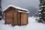 Placeholder: I closed all the doors and windows and stuck the door behind the door so that the wind does not blow the snow into the hut.