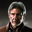 Placeholder: ink portrait of harrison ford as captain han solo, brown eyes, realistic, rough facial skin, cinematic lighting, photorealistic, volumetric light and shadow, hyper HD, octane render, unreal engine, insanely detailed and intricate, hyper-realistic, space background