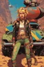 Placeholder: Dressed in a hodgepodge of garments, she wore a weathered leather jacket adorned with patches from countless adventures, neon leggings that clashed brilliantly with her battered combat boots, and a riotous assortment of belts and buckles that jingled with every step. With an ecstatic whoop that echoed through the canyon, Tank Girl bounded toward her beloved tank, a psychedelic masterpiece amidst the natural wonder. The tank's surface was painted in swirling, fluorescent patterns that seemed to