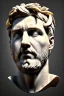 Placeholder: Ultra Realistic image, Roman sculpture bust, clean white marble material, Lionel Messi, gold Laurel leaves wreath and skewers, renaissance ornaments, one gold star, blue sky background, cinematic lighting, god light, 4k resolution, smooth details, ornate details, soft lighting, unreal engine 5, art station, substance 3d, art concept.