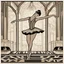 Placeholder: a ballerina in an Art Deco ballroom, by artist "Ingrid Umber",by artist "Sienna Lamberts"