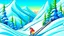 Placeholder: Fantasy cartoon style: downhill ski piste