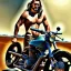 Placeholder: Jason momoa sur moto, torse nu, route 66 usa