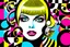 Placeholder: pink yellow red turquoise high contrast black & white bold trip geometric 1960 mod op-art miss piggy as barbie as genie from a golden lamp with 3 wishes to grant. top notch. international best seller. most distinct eye-catching vibrant bold provocative illustrated anime known to the world