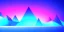 Placeholder: 3d rendering. Abstract futuristic neon background. Fantastic landscape with glowing geometric triangular frame and mountains