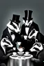Placeholder: Anthropomorphic European badger wearing a tophat and having a tea party with his other anthropomorphic animal buddies. Photograph.