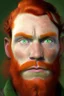 Placeholder: portrait of a dwarf, light green eyes, red hair, pronounced cheekbones and slightly square jaw