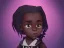 Placeholder: Portrait of a pretty dark skinned toddler witch with dark curly hair