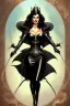 Placeholder: painting of lisa ann as evil queen in black leather, feminie, angry, stern look on her face, volouptous, busty, cleavage, emperious, mature, highly detailed, digital painting, artstation, concept art, smooth, sharp focus, illustration, art by gaston bussiere and alphonse mucha