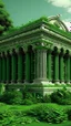 Placeholder: very detailed all Green Ancient Greek temple surrounded by leaves and ivy, medieval, gothic style,