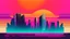 Placeholder: minimal design,shapes, synth-wave, synth-wave one sun, synth-wave city, simple,iconic:1.8), synth-wave color in city, comic style