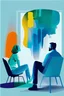 Placeholder: Person in therapy, talking with his terapista digital illustration color full with white backgound