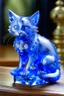 Placeholder: A light periwinkle crystal elemental cat painted by Albrecht Durer