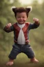 Placeholder: Wolverine toddler, full body, smile, bokeh, hyper realistic