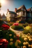 Placeholder: /imagine prompt: Realistic photo, personality: [Capture a wide shot of a quaint small town, with charming houses adorned with blooming flowers. The vibrant colors of the flowers create a picturesque backdrop, setting a cheerful and romantic atmosphere for the film] unreal engine, hyper real --q 2 --v 5.2 --ar 16:9