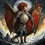 Placeholder: Game of Thrones aesthetic: a frail child struggles to hold up a large ornate red-white shield emblazoned with a dragon, by Dave Dorman and Don Maitz, color ink illustration, dark fantasy, shield-core, beautiful, dramatic, cinematic, stunning