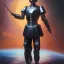 Placeholder: cosmos masterpiece, humanoid sexy cyborg robot with tongue and katana sword, sango fantasy, fantasy magic, sharp focus, illustration, highly detailed, digital painting, concept art, matte, artgerm and paul lewin and kehinde wiley, full figure, fit in board, cyber punk, pretty accurate hands face fingers, natural aye, fit within portrait