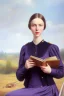 Placeholder: Young Emily Dickinson portrait by Bekir Salim, Fine Art, Art Deco, Abstract Realism, Figurative, high quality, historical