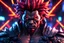 Placeholder: Akuma in 8k live action anime artstyle, Young man, dynamic pose, intricate details, neon lights , highly detailed, high details, detailed portrait, masterpiece,ultra detailed, ultra quality