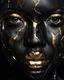 Placeholder: a beautiful black woman face made of kintsugi seam, photo realistic, 16K