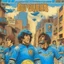 Placeholder: A 1980 medieval london comic cover of uruguayan sky-blue football magazine. At the street city, Gohst Busters.