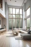 Placeholder: minimalist living room on the second floor with a big window