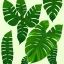 Placeholder: a tropical climbing plant with three leaves growing upwards, each leaf is fully visible, vector style