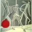 Placeholder: drawn in single line by Nicolai Blatter with hatch with parallel wavy lines metal engraving with spanish man dance procession in salvador dali style or picasso style