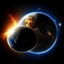 Placeholder: critical point abstract planet earth and the moon and the sun claps