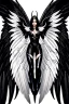 Placeholder: angel, demon, angel demon hybrid, half angel, half demon, black angel wings, white demon wings, black and white, balance, horns, armor, noble clothes, black and white armor, black and white clothes