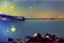 Placeholder: Exoplanet in the horizon, stones, lake, science fiction, movie wallpaper, lesser ury and konstantin korovin painting