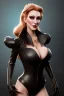 Placeholder: Brandi Love as evil queen in black leather, leather, busty, cleavage, angry, stern look. character design by cory loftis, fenghua zhong, ryohei hase, ismail inceoglu and ruan jia. unreal engine 5, artistic lighting, highly detailed, photorealistic, fantasy