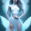 Placeholder: smiling girl, cute, beautiful, long hair, transparent dress, fairy wings, body