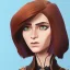 Placeholder: anna wintour with brown hair, blue eyes, lego, steampunk