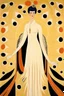 Placeholder: a woman with feathers in an Art Deco foyer by artist "Erté",by artist "Hilma af Klint"