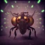 Placeholder: composition,portrait painting of a steampunk insect,steampunk center, ultra realistic, concept art, intricate details, eerie highly detailed, shiny, smooth, studio quality, octane render, Surrealism, Triadic colour scheme,glow-stick, ambient lighting,nightclub lighting, polaroid, 100mm, --ar 1:1 --v4