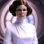 Placeholder: extremely detailed 8k hyperspace wallpaper,complete and photo realistic detailed head to waist stunning photo realistic portrait of carrie fisher as Princess Leia in star wars with photo realistic fine and simple hairstyle, brown eyes, light skin, professional majestic photo realistic painting by Ed Blinkey, Atey Ghailan, by Jeremy Mann, Greg Manchess, Antonio Moro, trending on ArtStation, Intricate, High Detail, Sharp focus, dramatic, by greg rutkowski, realism, beautiful and detailed lighting