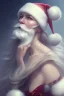 Placeholder: girl, cute, beautiful, long eyelashes, white hair, Santa hat, snowflakes, Christmas dress, closed mouth, head and shoulders portrait, 8k resolution concept art portrait by Greg Rutkowski, Artgerm, WLOP, Alphonse Mucha dynamic lighting hyperdetailed intricately detailed Splash art trending on Artstation triadic colors Unreal Engine 5 volumetric lighting