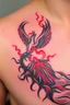 Placeholder: Tattoo of a Pheonix erupting from volcano