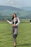 Placeholder: lady in pants and blouse dancing